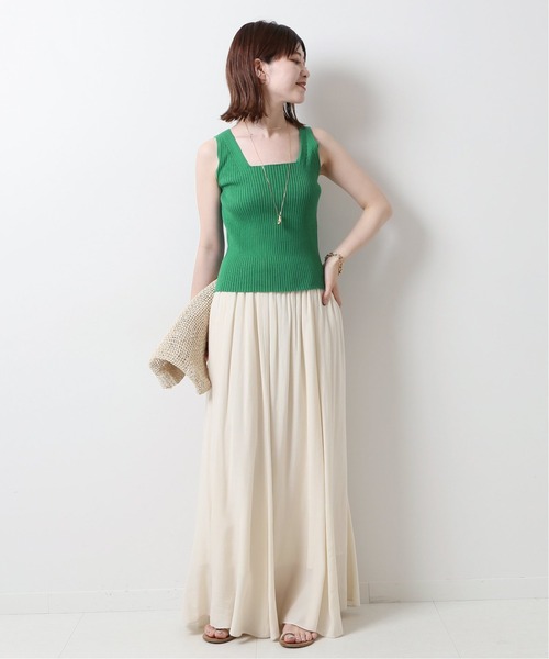 Spick & Span（スピックアンドスパン）の「コットンポリエステル 2wayニットタンクトップ◆（ニット/セーター・レディース・ホワイト/ネイビー/ブラウン/グリーン・FREE）」の8枚目の写真