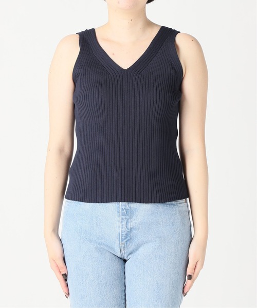 Spick & Span（スピックアンドスパン）の「コットンポリエステル 2wayニットタンクトップ◆（ニット/セーター・レディース・ホワイト/ネイビー/ブラウン/グリーン・FREE）」の22枚目の写真