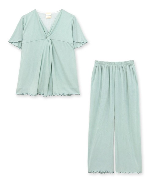 fran de lingerie（フランデランジェリー）の「bumpyプルオーバー・パンツ上下セット（ルームウェア/パジャマ・レディース・ブラウン/セージグリーン/ダークグレー・M-L）」の6枚目の写真