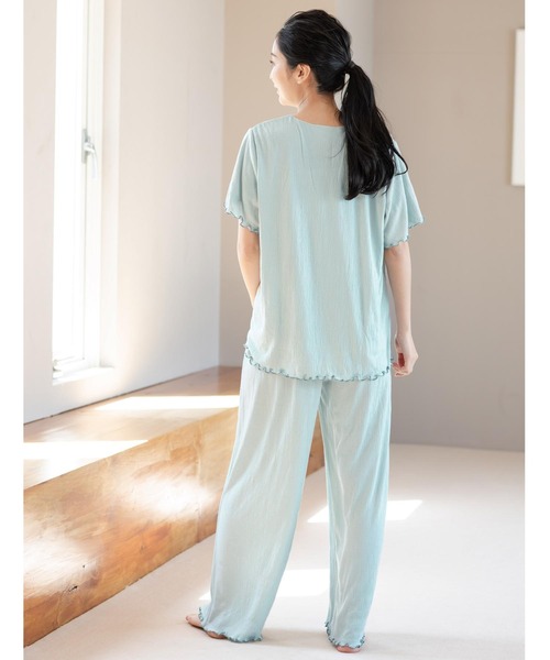 fran de lingerie（フランデランジェリー）の「bumpyプルオーバー・パンツ上下セット（ルームウェア/パジャマ・レディース・ブラウン/セージグリーン/ダークグレー・M-L）」の13枚目の写真