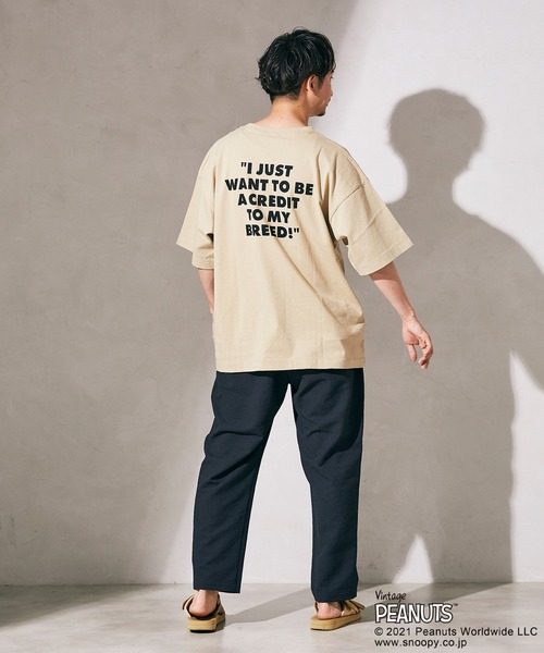 JOURNAL STANDARD relume（ジャーナルスタンダード　レリューム）の「【PEANUTS×SPORTS WEAR by relume】スヌーピーTシャツ（Tシャツ/カットソー・メンズ・ホワイト/ブラック/スミクロ/ベージュ・MEDIUM/LARGE/X-LARGE）」の15枚目の写真