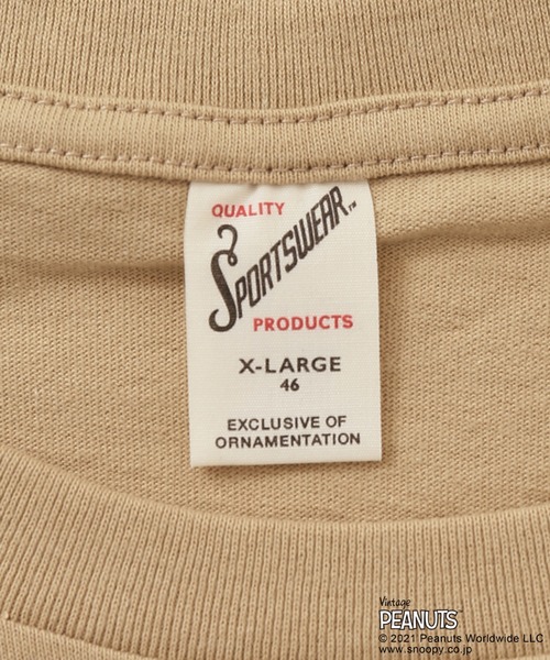 JOURNAL STANDARD relume（ジャーナルスタンダード　レリューム）の「【PEANUTS×SPORTS WEAR by relume】スヌーピーTシャツ（Tシャツ/カットソー・メンズ・ホワイト/ブラック/スミクロ/ベージュ・MEDIUM/LARGE/X-LARGE）」の18枚目の写真
