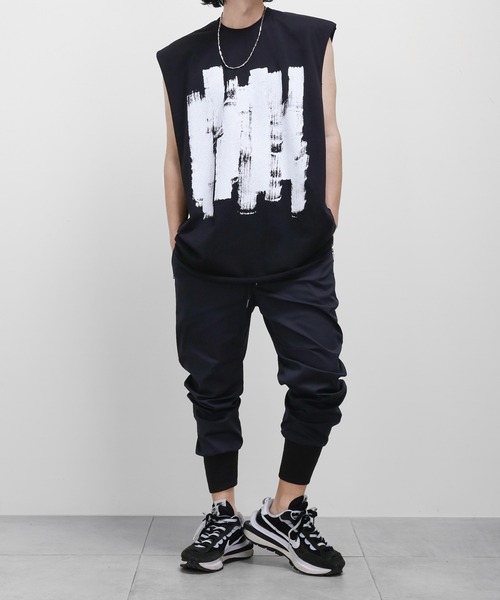 minsobi（ミンソビ）の「ロングタンクトップ ルーズシルエット（Tシャツ/カットソー・メンズ・ホワイト/ブラック・FREE）」の9枚目の写真