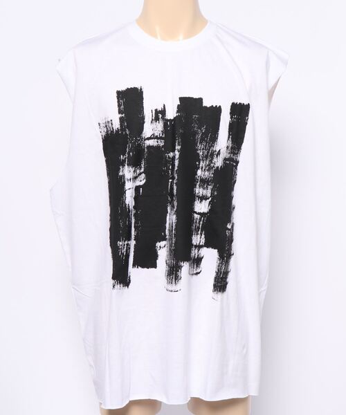 minsobi（ミンソビ）の「ロングタンクトップ ルーズシルエット（Tシャツ/カットソー・メンズ・ホワイト/ブラック・FREE）」の17枚目の写真