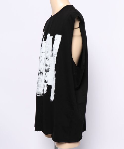 minsobi（ミンソビ）の「ロングタンクトップ ルーズシルエット（Tシャツ/カットソー・メンズ・ホワイト/ブラック・FREE）」の18枚目の写真