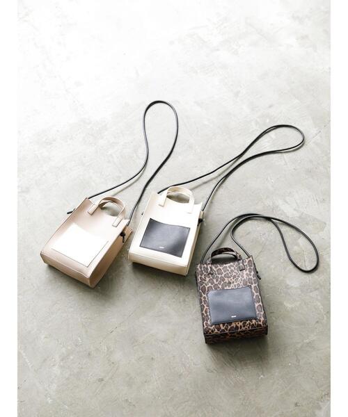 koe(コエ)の「フロントポケットショルダーバッグ*(ショルダーバッグ・レディース・アイボリー/レオパード/グレイッシュベージュ・FREE)」の9枚目の写真