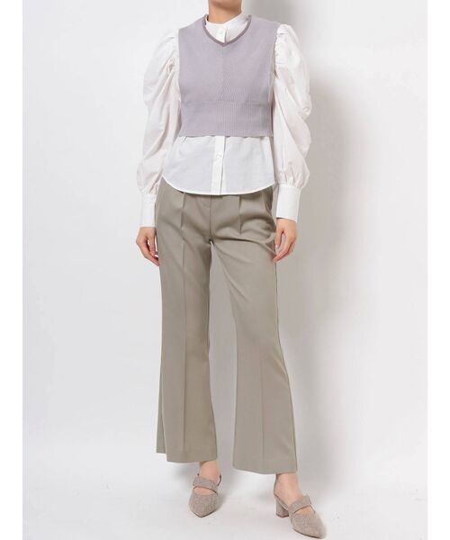 dazzlin（ダズリン）の「セミフレアタックパンツ（その他パンツ・レディース・ブラウン/グレー/アイボリー・SMALL/MEDIUM）」の5枚目の写真