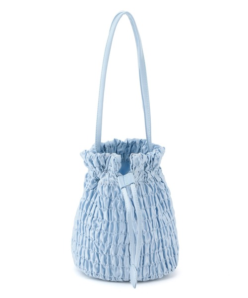 MADEMOISELLE ROPE'（マドモアゼル ロペ）の「【HAI】シャーリング巾着バッグ（ショルダーバッグ・レディース・サックスブルー/ブラック・FREE）」の15枚目の写真