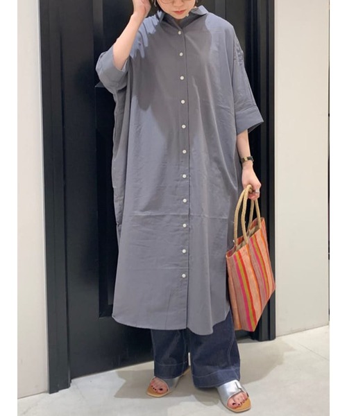 Lugnoncure（ルノンキュール）の「オーバーサイズワンピース（ワンピース・レディース・オフホワイト/ブルー/チャコール・ﾌﾘ-）」の3枚目の写真