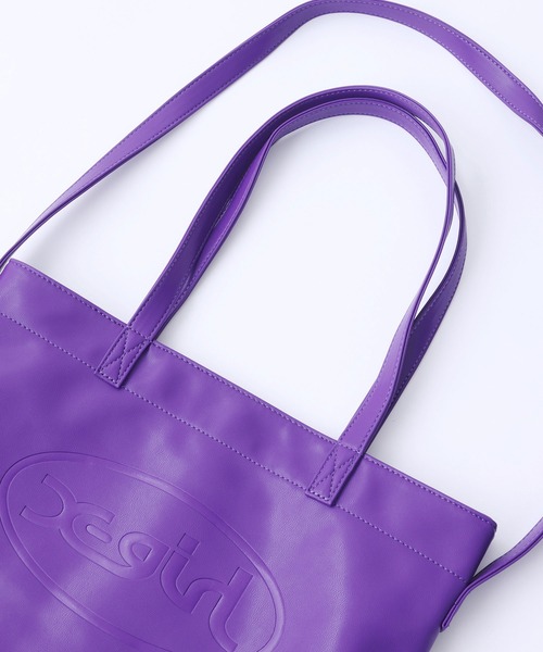 X-girl（エックスガール）の「FAUX LEATHER 2WAY BIG TOTE（トート