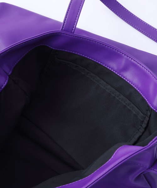 X-girl（エックスガール）の「FAUX LEATHER 2WAY BIG TOTE（トートバッグ・レディース・ブラック/ベージュ/パープル・ONE SIZE）」の11枚目の写真