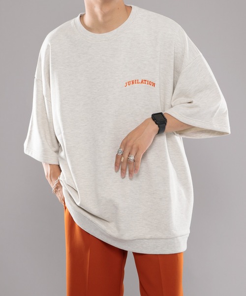 kutir(クティール)の「カレッジロゴ刺繍ルーズTシャツ(Tシャツ/カットソー・メンズ・ダークグリーン/グレー/ダークブルー・MEDIUM/LARGE)」の12枚目の写真