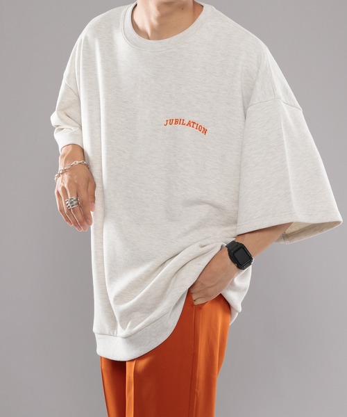 kutir(クティール)の「カレッジロゴ刺繍ルーズTシャツ(Tシャツ/カットソー・メンズ・ダークグリーン/グレー/ダークブルー・MEDIUM/LARGE)」の13枚目の写真