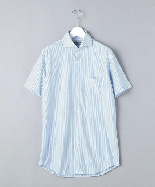 WORK TRIP OUTFITS GREEN LABEL RELAXING（ワークトリップアウトフィッツグリーンレーベル リラクシング）の「WTO Pロンスト トリコット カッタウェイ スリム ドレスシャツ -イージーアイロン・吸水速乾・ストレッチ-（ビジネスシャツ・メンズ・ライトブルー/コバルトブルー・SMALL/LARGE/X-LARGE/MEDIUM）」の14枚目の写真