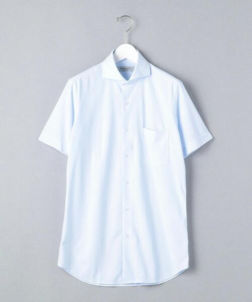 WORK TRIP OUTFITS GREEN LABEL RELAXING（ワークトリップアウトフィッツグリーンレーベル リラクシング）の「WTO Pロンスト トリコット カッタウェイ スリム ドレスシャツ -イージーアイロン・吸水速乾・ストレッチ-（ビジネスシャツ・メンズ・ライトブルー/コバルトブルー・SMALL/LARGE/X-LARGE/MEDIUM）」の11枚目の写真