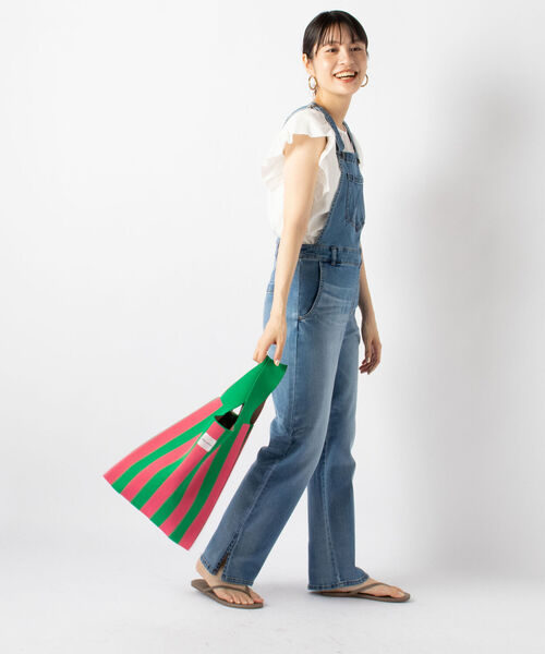 NOLLEY’S(ノーリーズ)の「ストライプ柄ニットトートバッグ(トートバッグ・レディース・ブラック系その他3/グリーン系その他3・FREE)」の3枚目の写真