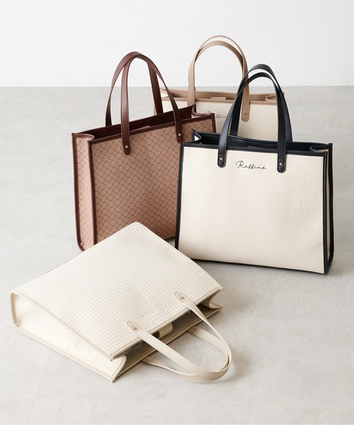 OLIVE des OLIVE（オリーブデオリーブ）の「トリミングトートバッグ（トートバッグ・レディース・オフホワイト/ブラック/ベージュ/ダークブラウン・FREE）」の17枚目の写真