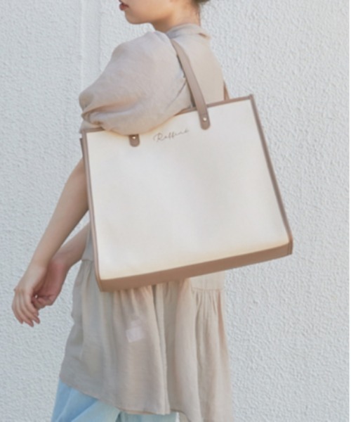 OLIVE des OLIVE（オリーブデオリーブ）の「トリミングトートバッグ（トートバッグ・レディース・オフホワイト/ブラック/ベージュ/ダークブラウン・FREE）」の13枚目の写真