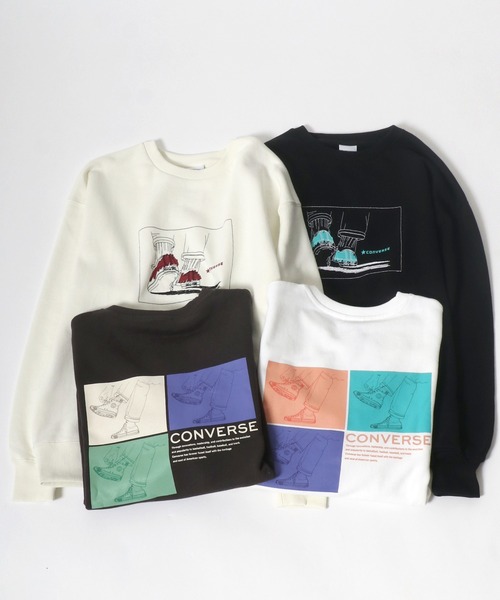 CONVERSE（コンバース）の「CONVERSE(コンバース)スニーカーグラフィック プリント スウェットトップス レディース/トレーナープルオーバー（スウェット・レディース・ホワイト/ブラック/ホワイト系その他/ブラック系その他・M/L）」の10枚目の写真