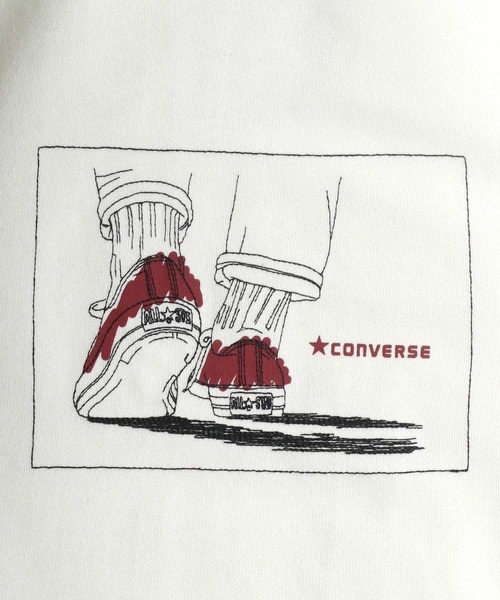 CONVERSE（コンバース）の「CONVERSE(コンバース)スニーカーグラフィック プリント スウェットトップス レディース/トレーナープルオーバー（スウェット・レディース・ホワイト/ブラック/ホワイト系その他/ブラック系その他・M/L）」の9枚目の写真