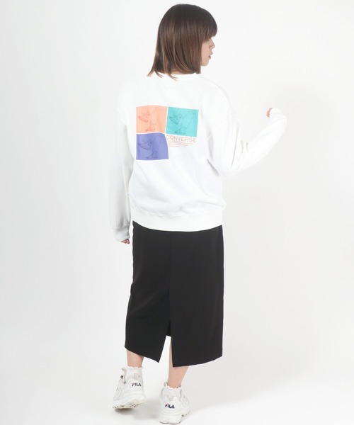 CONVERSE（コンバース）の「CONVERSE(コンバース)スニーカーグラフィック プリント スウェットトップス レディース/トレーナープルオーバー（スウェット・レディース・ホワイト/ブラック/ホワイト系その他/ブラック系その他・M/L）」の20枚目の写真