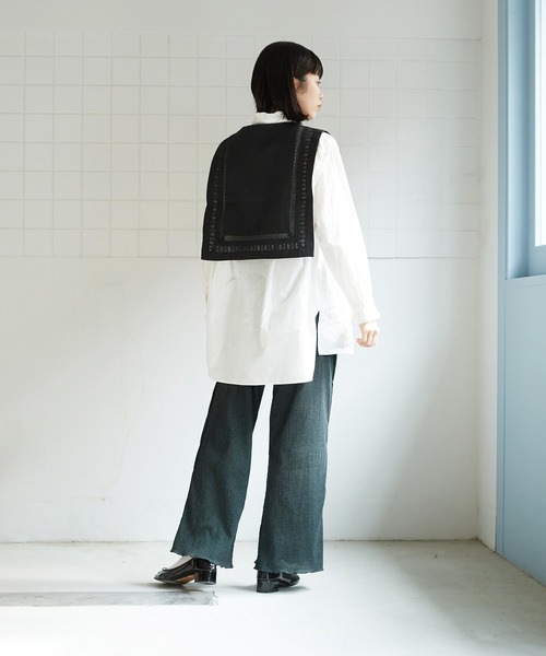 bulle de savon LINEN　washer　sailorブルゾン bulle de savon（ビュルデサボン）の「smocking big sailor