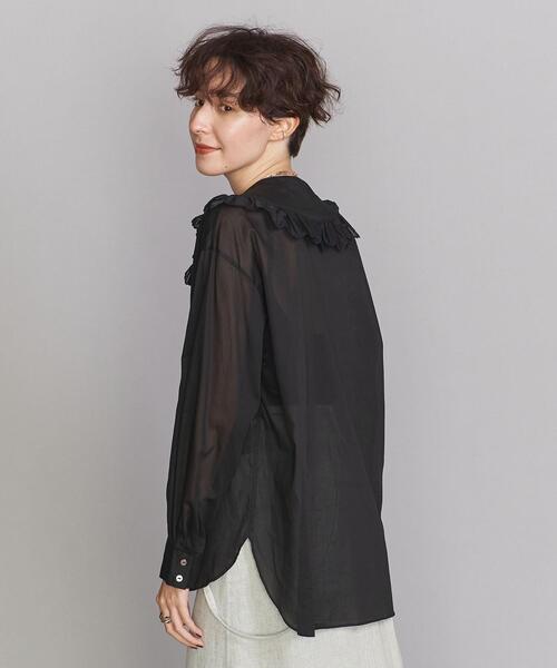 BEAUTY&YOUTH UNITED ARROWS（ビューティーアンドユースユナイテッドアローズ）の「BY コットンカラーフリルシャツ ∴◆（シャツ/ブラウス・レディース・ホワイト/ブラック・FREE）」の8枚目の写真