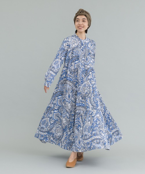 manana suerte(マニャーナスエルテ)の「ペイズリーティアードワンピース(ワンピース・レディース・イエロー/ブルー・FREE)」の6枚目の写真