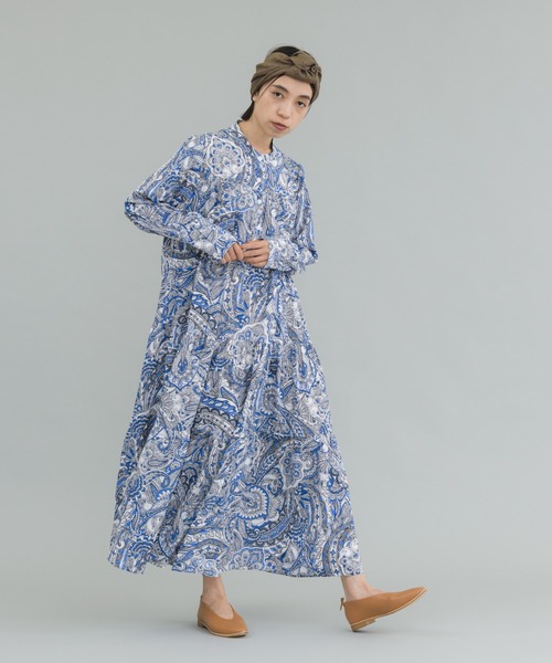 manana suerte(マニャーナスエルテ)の「ペイズリーティアードワンピース(ワンピース・レディース・イエロー/ブルー・FREE)」の8枚目の写真