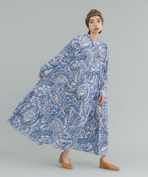 manana suerte(マニャーナスエルテ)の「ペイズリーティアードワンピース(ワンピース・レディース・イエロー/ブルー・FREE)」の9枚目の写真