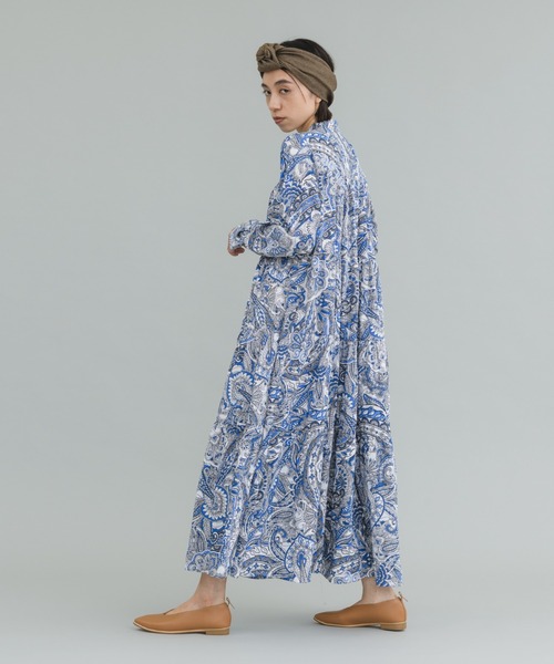 manana suerte(マニャーナスエルテ)の「ペイズリーティアードワンピース(ワンピース・レディース・イエロー/ブルー・FREE)」の10枚目の写真