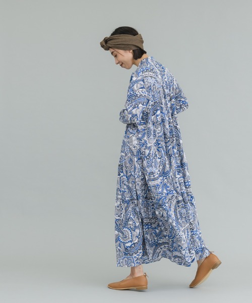 manana suerte(マニャーナスエルテ)の「ペイズリーティアードワンピース(ワンピース・レディース・イエロー/ブルー・FREE)」の11枚目の写真