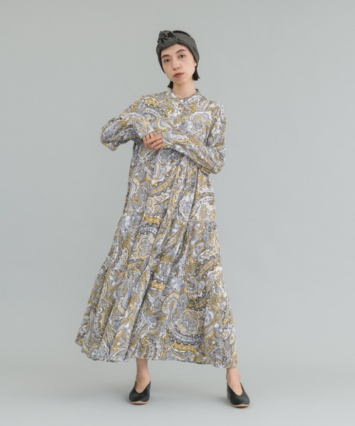 manana suerte(マニャーナスエルテ)の「ペイズリーティアードワンピース(ワンピース・レディース・イエロー/ブルー・FREE)」の18枚目の写真