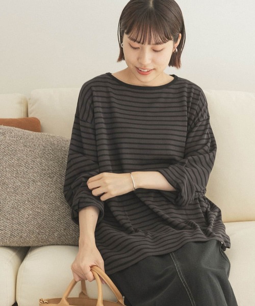 FORK&SPOON（フォークアンドスプーン）の「FORK&SPOON　ボーダールーズニット（ニット/セーター・レディース・グレー系その他/ブルー系その他/ブラック系その他・ONE）」の4枚目の写真