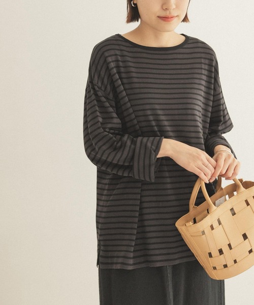 FORK&SPOON（フォークアンドスプーン）の「FORK&SPOON　ボーダールーズニット（ニット/セーター・レディース・グレー系その他/ブルー系その他/ブラック系その他・ONE）」の8枚目の写真