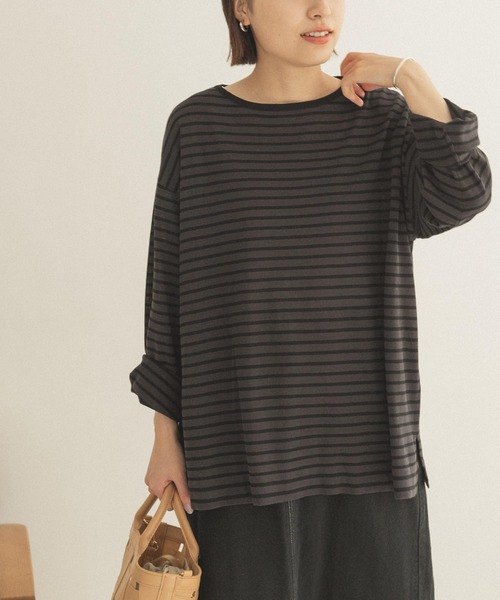 FORK&SPOON（フォークアンドスプーン）の「FORK&SPOON　ボーダールーズニット（ニット/セーター・レディース・グレー系その他/ブルー系その他/ブラック系その他・ONE）」の9枚目の写真