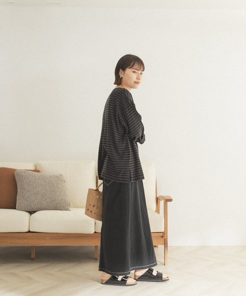 FORK&SPOON（フォークアンドスプーン）の「FORK&SPOON　ボーダールーズニット（ニット/セーター・レディース・グレー系その他/ブルー系その他/ブラック系その他・ONE）」の15枚目の写真