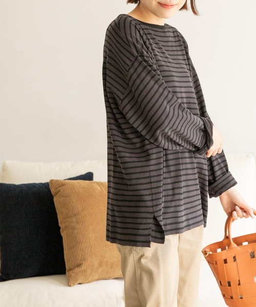 FORK&SPOON（フォークアンドスプーン）の「FORK&SPOON　ボーダールーズニット（ニット/セーター・レディース・グレー系その他/ブルー系その他/ブラック系その他・ONE）」の19枚目の写真