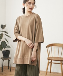 Green　Parks | 深スリット5分袖カットチュニック＊(Tシャツ/カットソー)