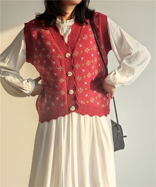 MAISON DE THERESE（メゾン ド テレーズ）の「ボタン開きニットベスト（ベスト・レディース・A/B/C・FREE）」の3枚目の写真