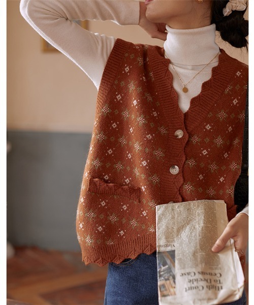 MAISON DE THERESE（メゾン ド テレーズ）の「ボタン開きニットベスト（ベスト・レディース・A/B/C・FREE）」の7枚目の写真