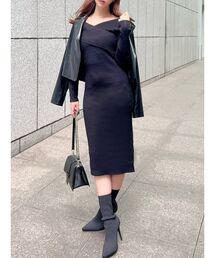 RESEXXY | フロントクロス長袖ニットワンピース(ワンピース)