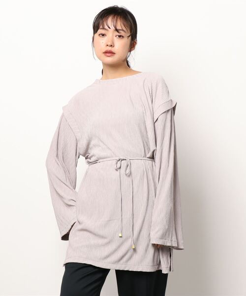 VENCEEXCHANGE（ヴァンスエクスチェンジ）の「プリーツトップス（シャツ/ブラウス・レディース・ライトグレー/チャコールグレー/オフホワイト・M）」の8枚目の写真