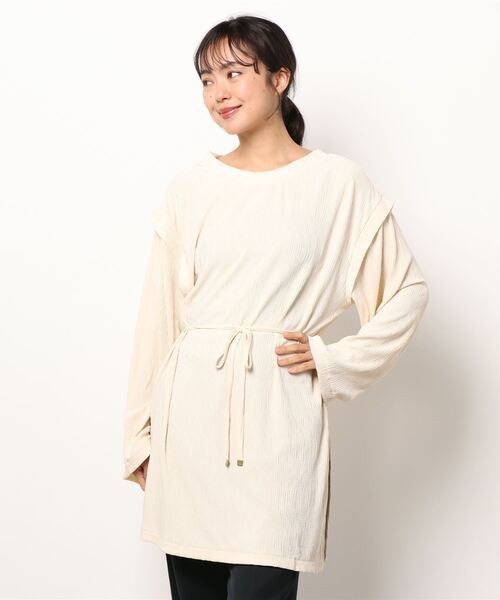 VENCEEXCHANGE（ヴァンスエクスチェンジ）の「プリーツトップス（シャツ/ブラウス・レディース・ライトグレー/チャコールグレー/オフホワイト・M）」の7枚目の写真