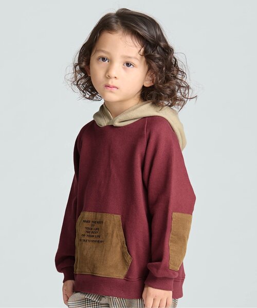 BREEZE（ブリーズ）の「カラーリンクフーディー（パーカー・キッズ・レインボー/オフホワイト/ブラック/ワインレッド・100/150/110/140/130/120/90）」の4枚目の写真