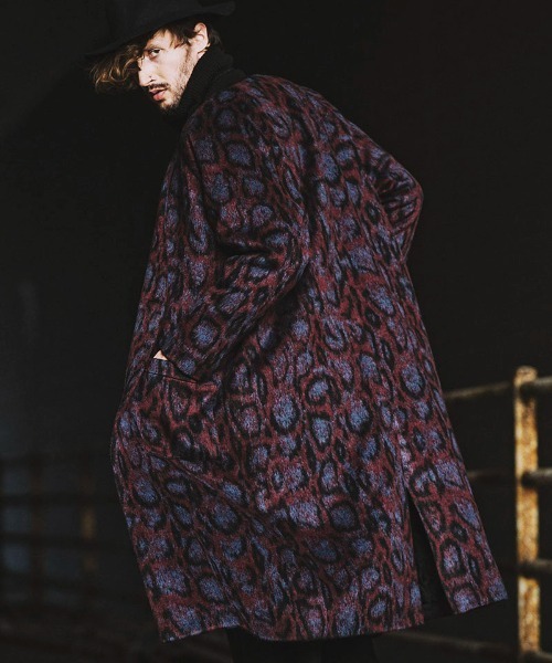 NO ID.（ノーアイディ）の「mj8204- BIGﾉｰｶﾗｰ中綿1B-JKT コート（ノーカラーコート・メンズ・ブラック/ベージュ/ネイビー/レオパード・ONE SIZE）」の4枚目の写真