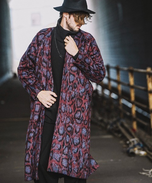 NO ID.（ノーアイディ）の「mj8204- BIGﾉｰｶﾗｰ中綿1B-JKT コート（ノーカラーコート・メンズ・ブラック/ベージュ/ネイビー/レオパード・ONE SIZE）」の22枚目の写真