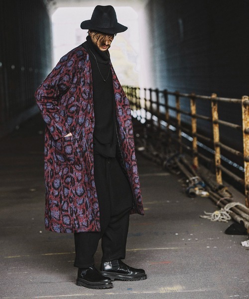 NO ID.（ノーアイディ）の「mj8204- BIGﾉｰｶﾗｰ中綿1B-JKT コート（ノーカラーコート・メンズ・ブラック/ベージュ/ネイビー/レオパード・ONE SIZE）」の5枚目の写真