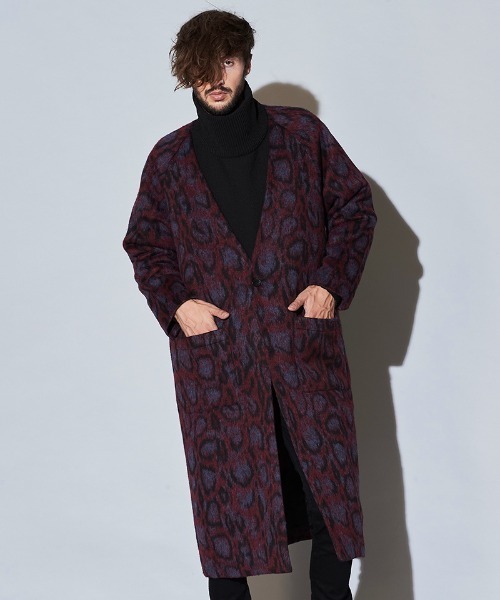 NO ID.（ノーアイディ）の「mj8204- BIGﾉｰｶﾗｰ中綿1B-JKT コート（ノーカラーコート・メンズ・ブラック/ベージュ/ネイビー/レオパード・ONE SIZE）」の12枚目の写真