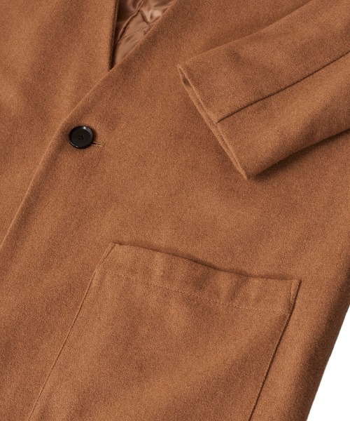 NO ID.（ノーアイディ）の「mj8204- BIGﾉｰｶﾗｰ中綿1B-JKT コート（ノーカラーコート・メンズ・ブラック/ベージュ/ネイビー/レオパード・ONE SIZE）」の10枚目の写真